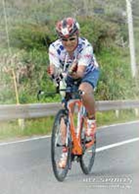 8回完走した全日本トライアスロン宮古島大会のバイク（スイム3km・バイク155km・ラン42.195km）
