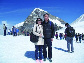 スキー旅行で奥様と